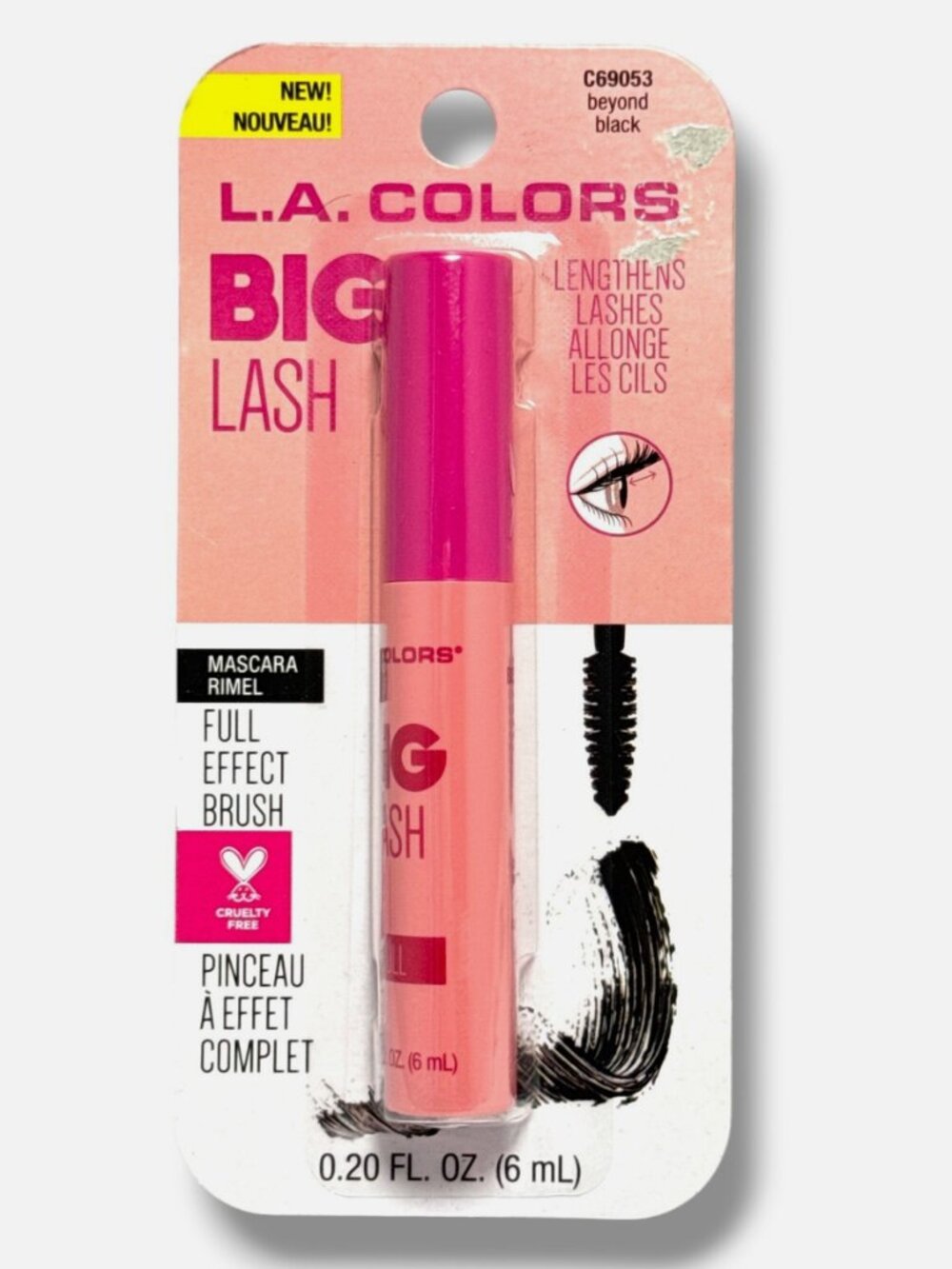 NIB L.A. Colors Big Lash Mascara Full Effect -Beyond Black